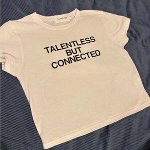 TALENTLESS White Tee with Black Label